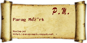Parag Márk névjegykártya